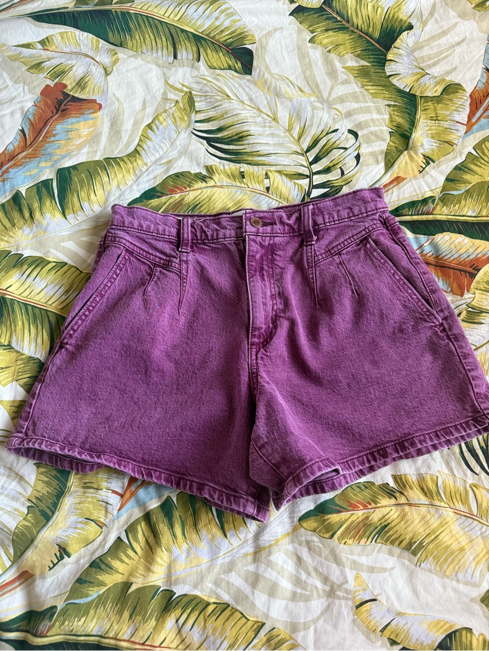 Maroon High Rise Shorts